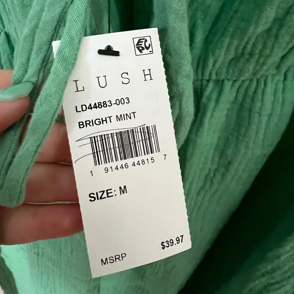 Lush Cotton Mint Midi Dress M NTW - Picture 4 of 4